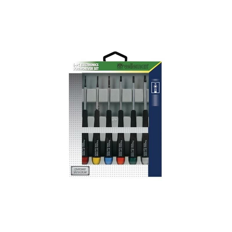 foto del prodotto velleman set cacciaviti elettronici da 6 pezzi star 
