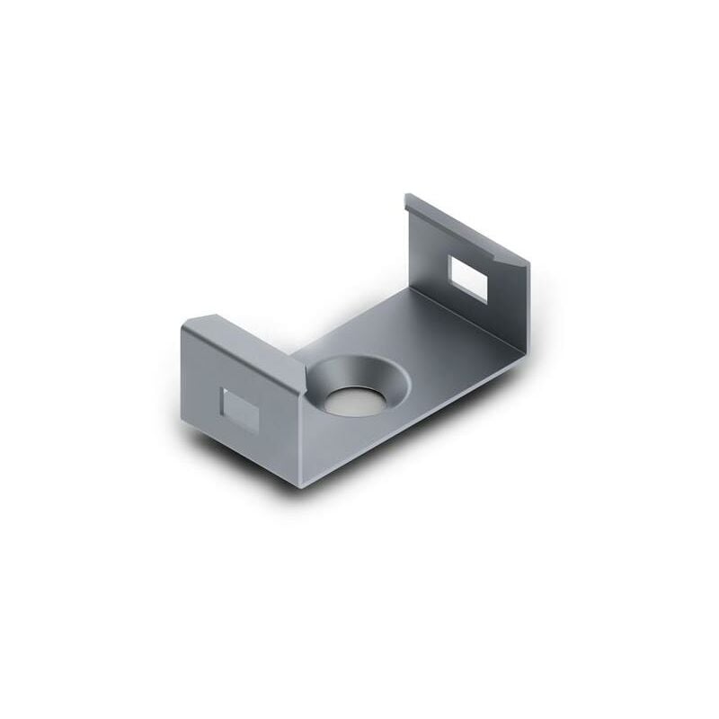 foto del prodotto velleman staffa di montaggio in acciaio a molla per profilo led slimline wide 8 mm argento