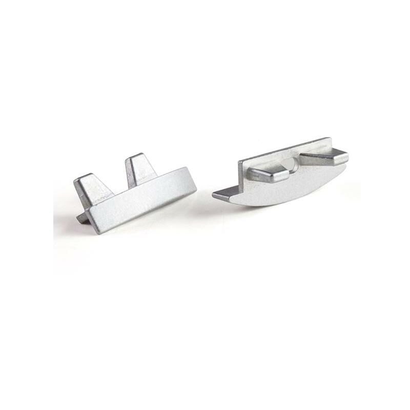 foto del prodotto velleman tappo di chiusura in alluminio per profilo led rslw8 senza foro cavo argento