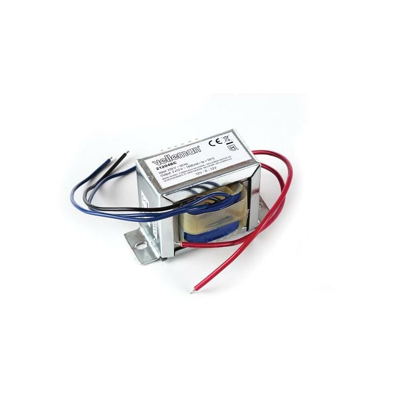 foto del prodotto velleman trasformatore a quadro aperto 34 va 2 x 12 v 1400 ma max.