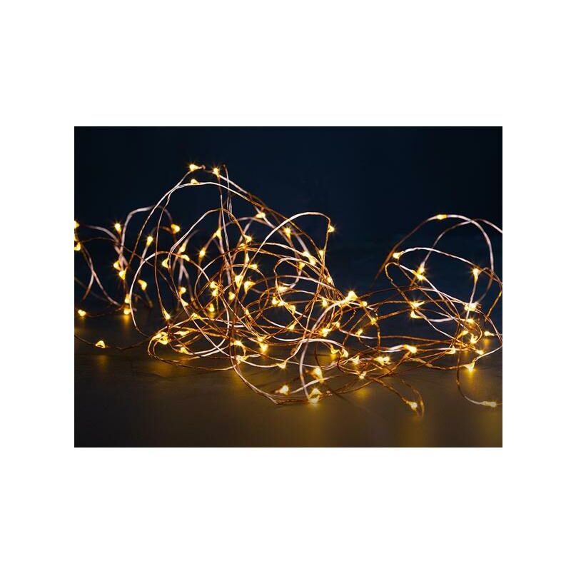 foto del prodotto vellight maia led 12 m 120 lampade bianco caldo filo di rame 4,5 v