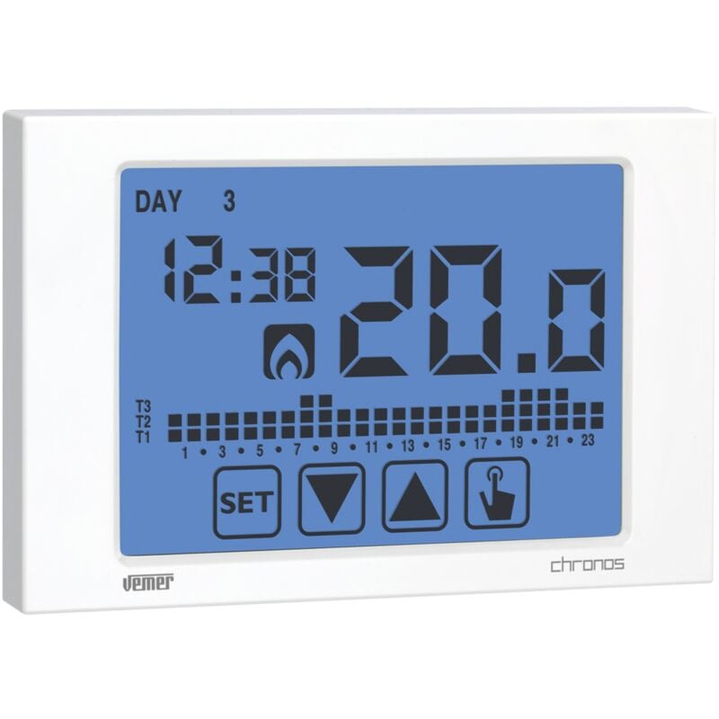 foto del prodotto vemer cronotermostato digitale touch screen a batteria ve451100 chronos bianco