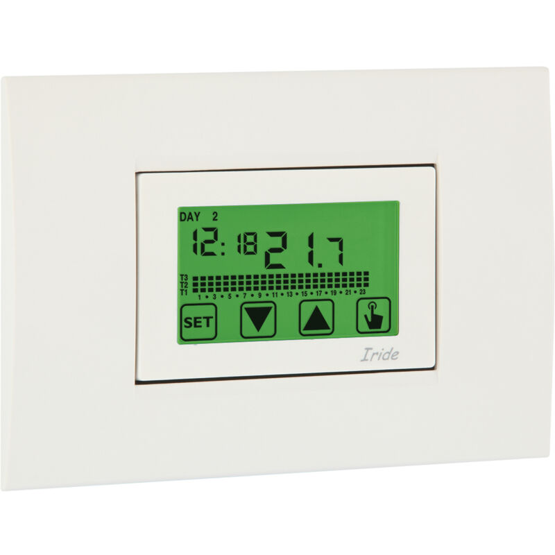 foto del prodotto vemer cronotermostato digitale touch screen da incasso a 230v programmazione settimanale ve457800 iride