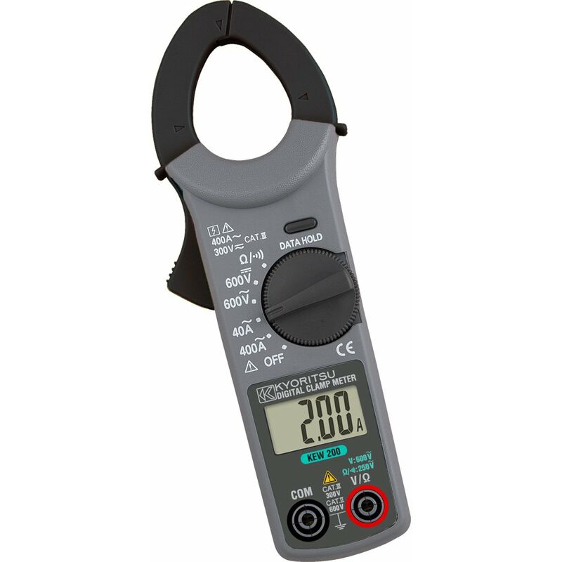foto del prodotto vemer kyoritsu kew 200 pinza amperometrica digitale per misurazione correnti alternate , tensioni continue e alternate e resistenza, grigio scuro