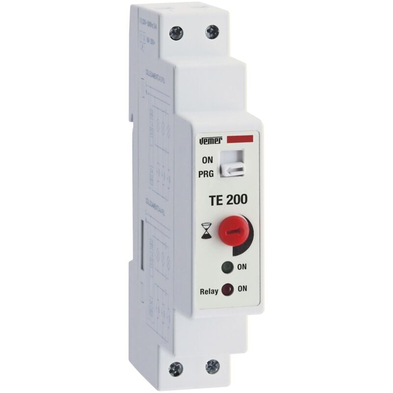 foto del prodotto vemer temporizzatore luci scale elettronico su guida din vj79720000 te 200 bianco