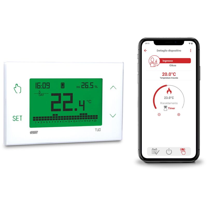 foto del prodotto vemer termostato 4g lte con sim dati inclusa configurazione bluetooth e controllo da remoto con app ve795800 tuo 4g