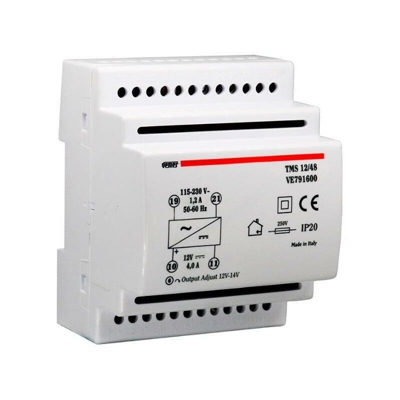 foto del prodotto vemer tms 12 48 alimentatore 48w 115 230 12vdc 4a 4m ve791600