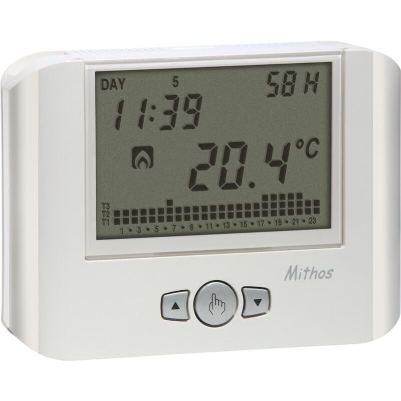 foto del prodotto vemer ve478400 mithos h cronotermostato con umidostato, programmazione settimanale, alimentazione a batterie, bianco