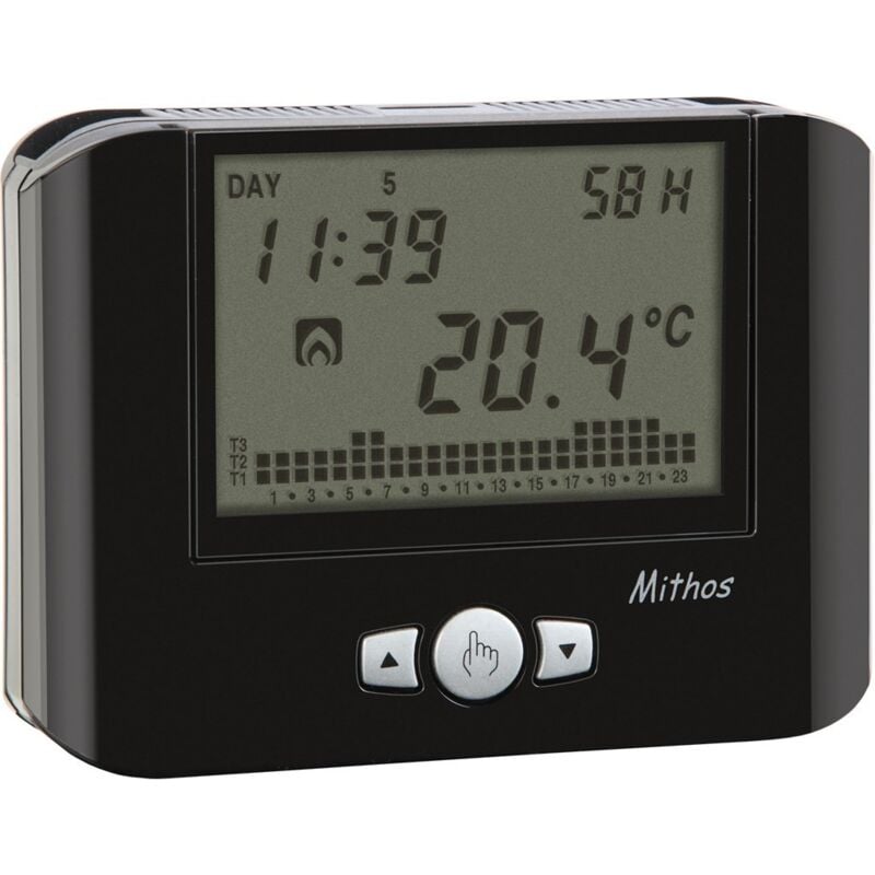 foto del prodotto vemer ve479200 mithos h cronotermostato con umidostato, programmazione settimanale, alimentazione a batterie, nero
