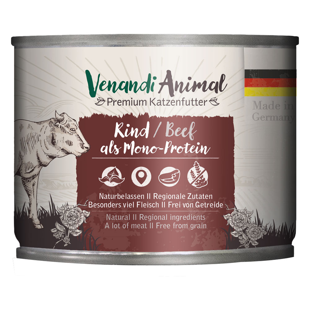 foto del prodotto venandi animal monoprotein 24 x 200 g umido gatto - manzo