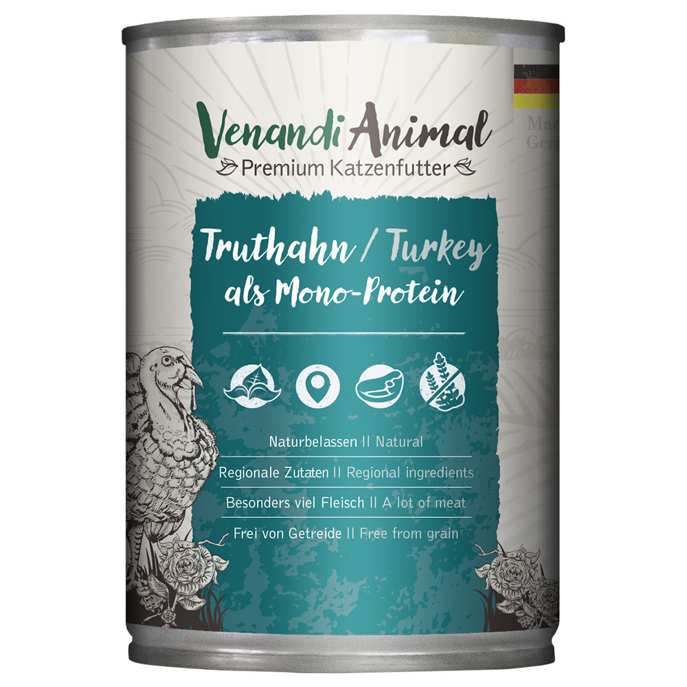 foto del prodotto venandi animal monoprotein 24 x 400 g umido gatto - tacchino