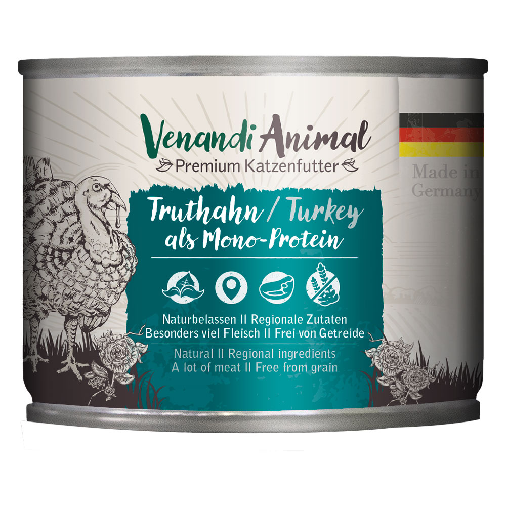 foto del prodotto venandi animal monoprotein 6 x 200 g umido gatto tacchino