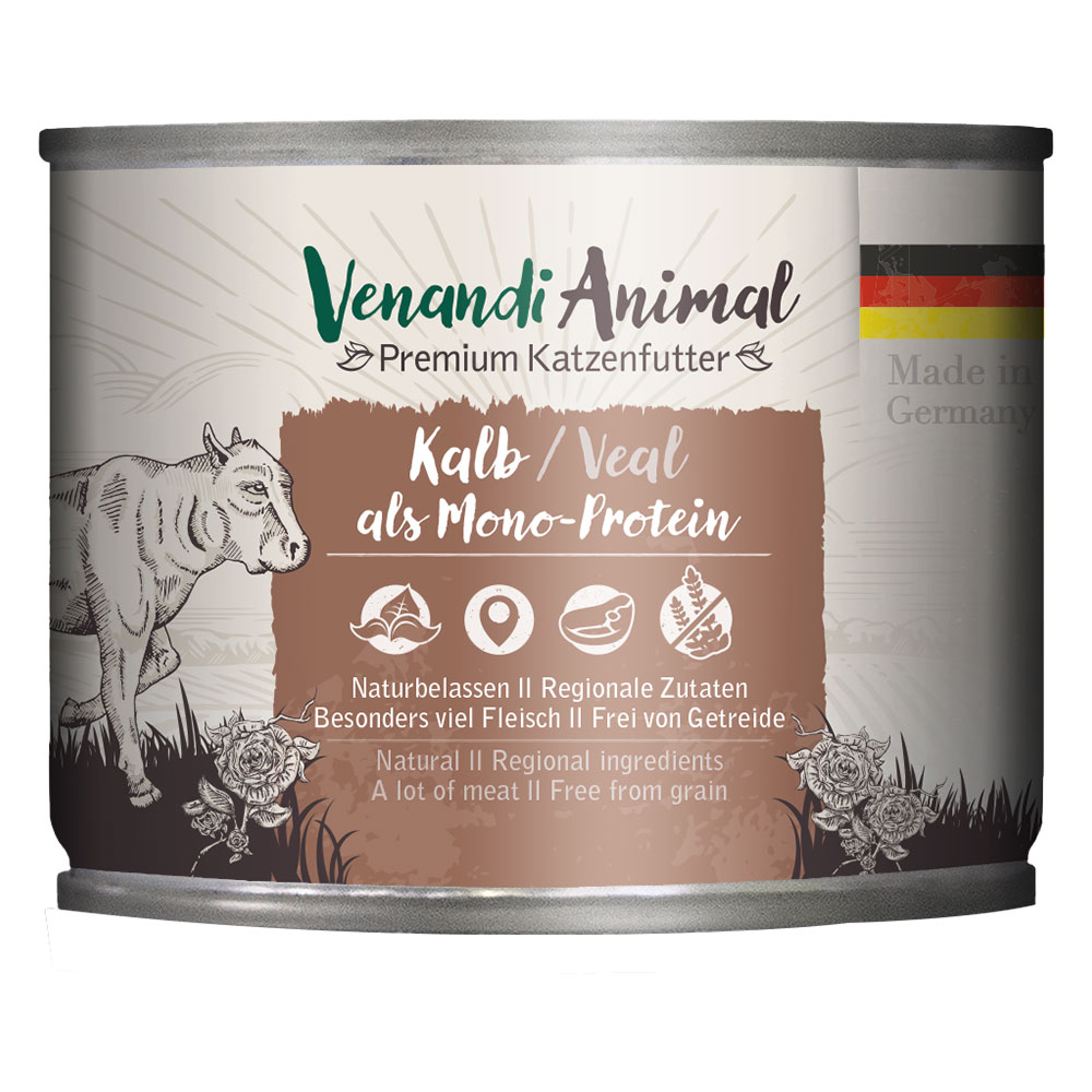 foto del prodotto venandi animal monoprotein 6 x 200 g umido gatto vitello