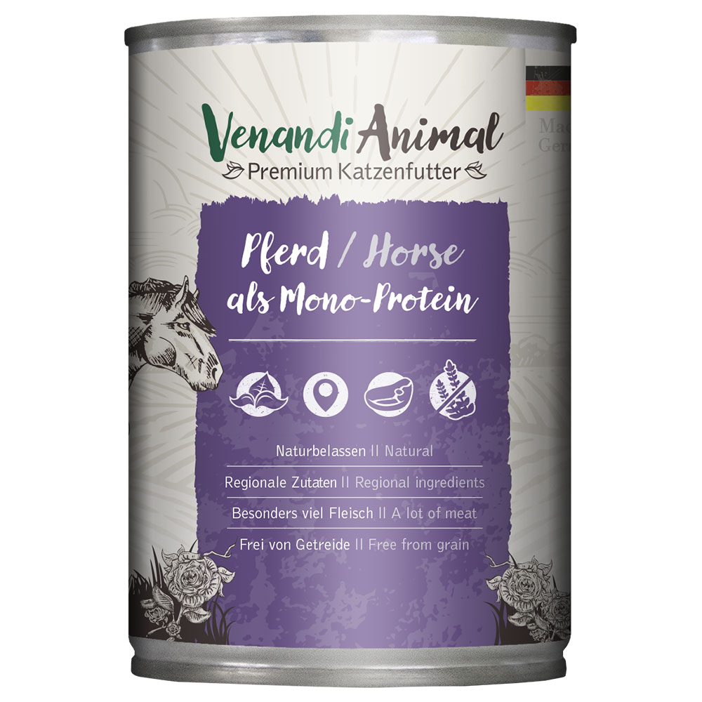 foto del prodotto venandi animal monoprotein 6 x 400 g umido gatto cavallo
