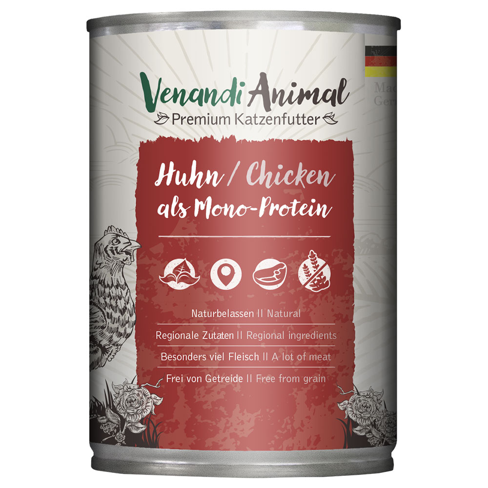 foto del prodotto venandi animal monoprotein 6 x 400 g umido gatto pollo