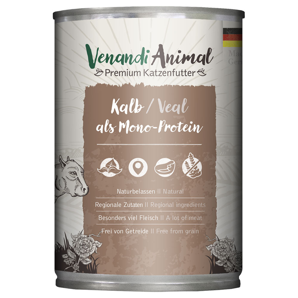 foto del prodotto venandi animal monoprotein 6 x 400 g umido gatto vitello