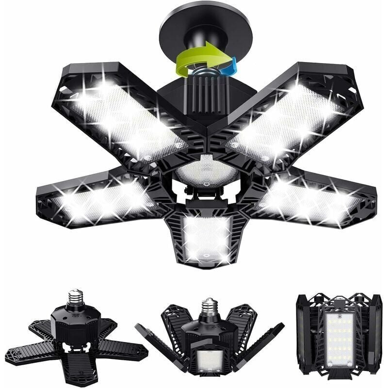foto del prodotto vendita di liquidazione lotto di luci da garage a led 120 w 12000 lm lampada da officina plafoniere deformabili pannelli e26 e27 1 lampada