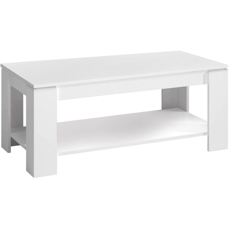 foto del prodotto venditadimobilionline - tavolino sollevabile ambit in bianco artik, design moderno, 43/54 x 102 x 50 cm