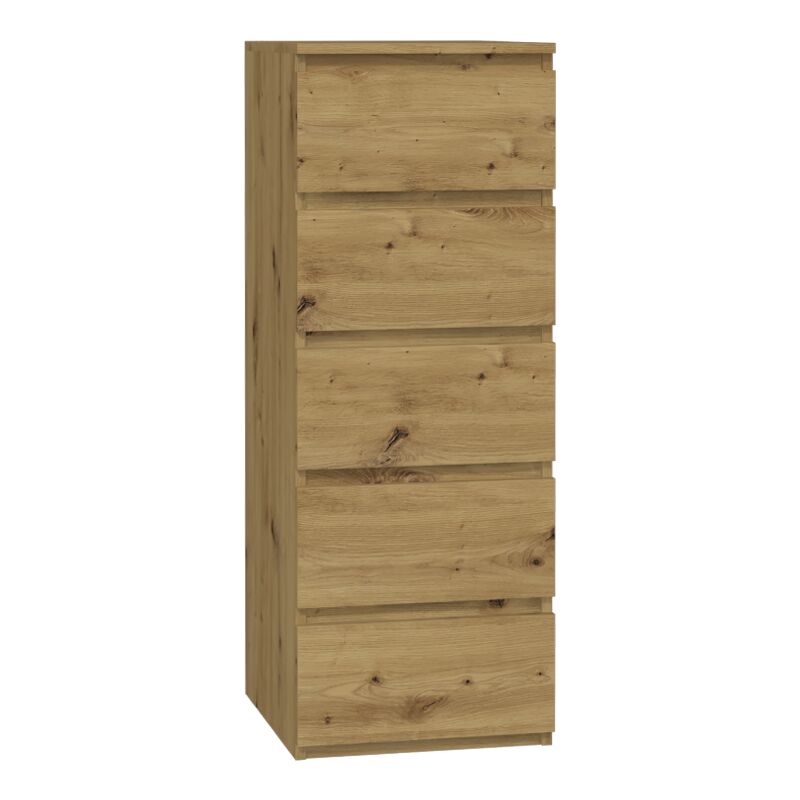 foto del prodotto venezia cassettiera moderna spaziosa a 5 cassetti design minimalista dimensioni 111x40x45 frontali dei cassetti senza maniglie