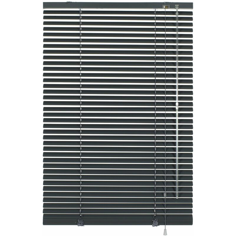 foto del prodotto veneziane in alluminio, visibilità, protezione dalla luce e ai raggi solari, fissaggio al muro e al plafone, kit di montaggio incluso, veneziane in alluminio, grigio ardesia, 90 x 175 cm (lxa - gardinia