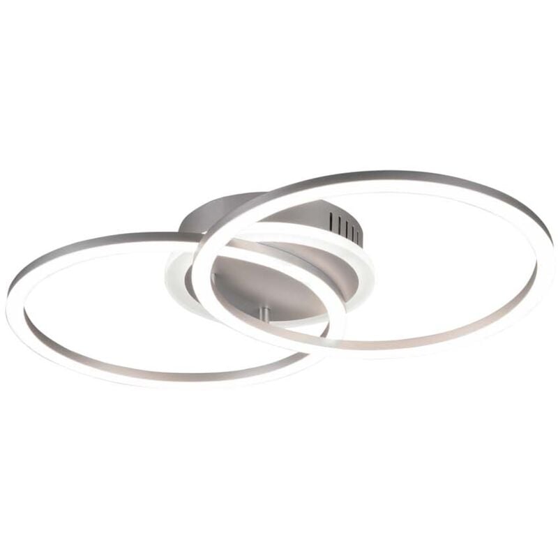 foto del prodotto venida plafoniera led doppio cerchio alluminio con luce centrale regolazione intensita' interruttore l.50cm