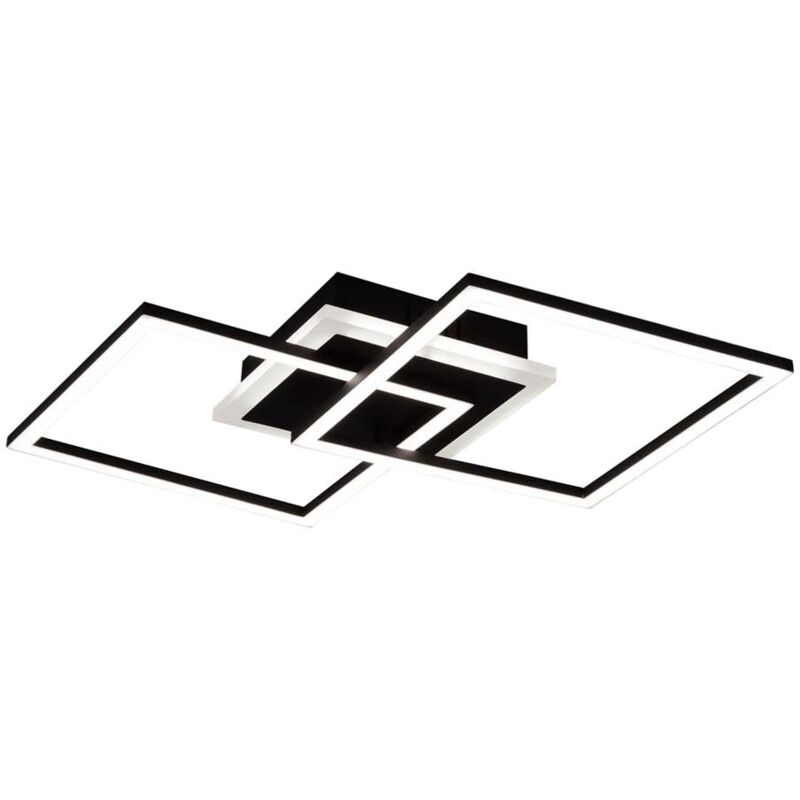 foto del prodotto venida plafoniera led doppio quadrato nero opaco con luce centrale regolazione intensita' interruttore l.58cm