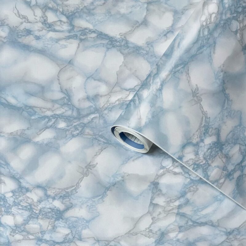 foto del prodotto venilia noble marble look pellicola adesiva, cloruro di polivinile pvc , marmo blu, 67,5 cm x 2m