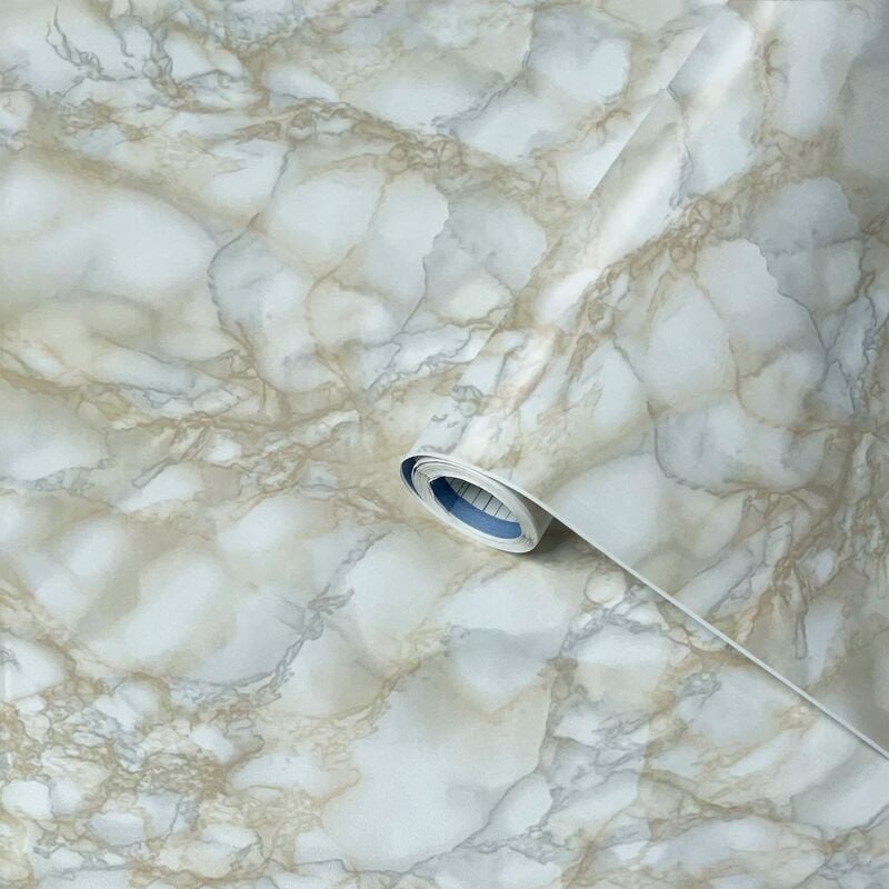 foto del prodotto venilia noble marble look pellicola adesiva, polivinilcloruro pvc , marmo bianco, 67,5 cm x 3m, 2 unit 