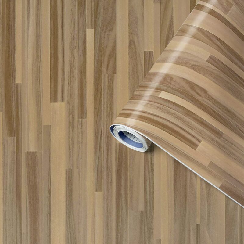 foto del prodotto venilia pellicola adesiva perfect fix, effetto legno parquet brown, 90cm x 2,1m, spessore 150 , pellicola autoadesiva per mobili o cucina, carta da