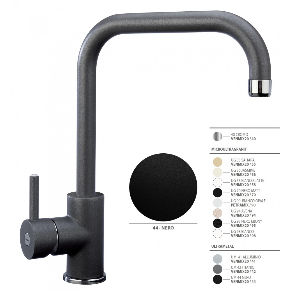 foto del prodotto venmix20 miscelatore rubinetto plados code 44 ultrametal nero