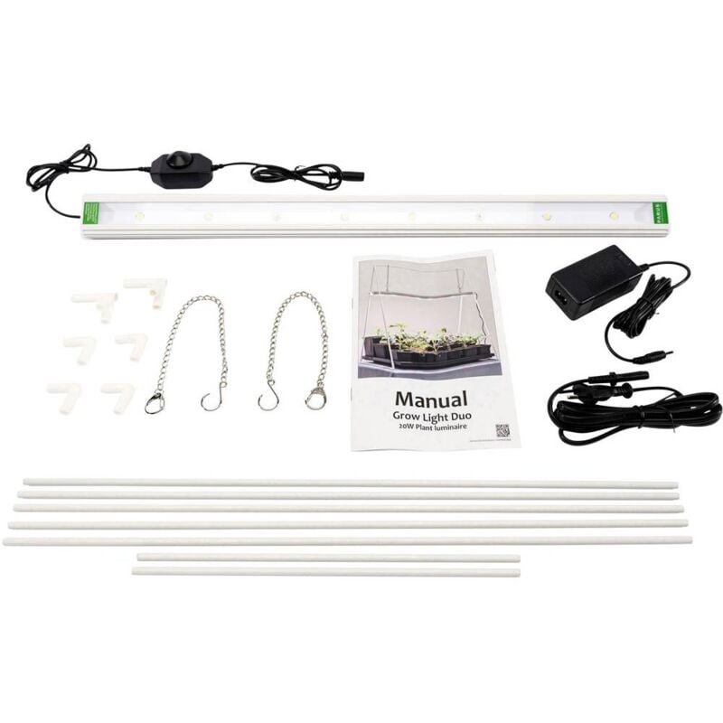 foto del prodotto venso lampada per coltivazione con supporto growlight duo led a montaggio fisso 22 w bianco neutro 1 pz.