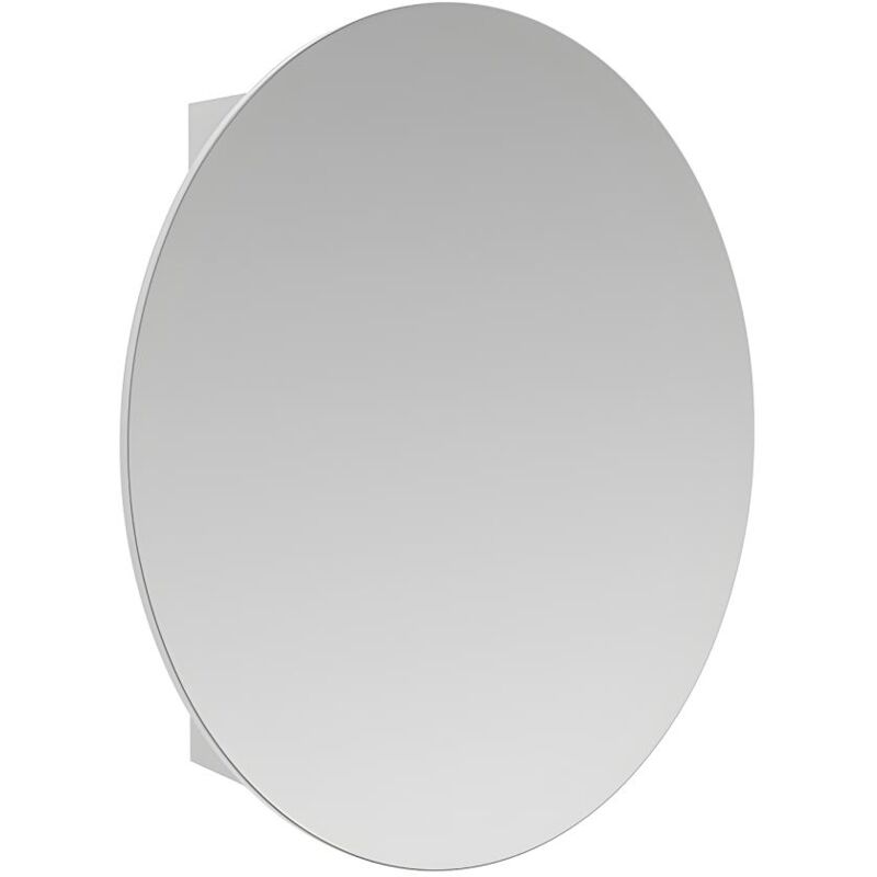 foto del prodotto vente unique armadietto a muro da bagno ovale con specchio bianco ruri