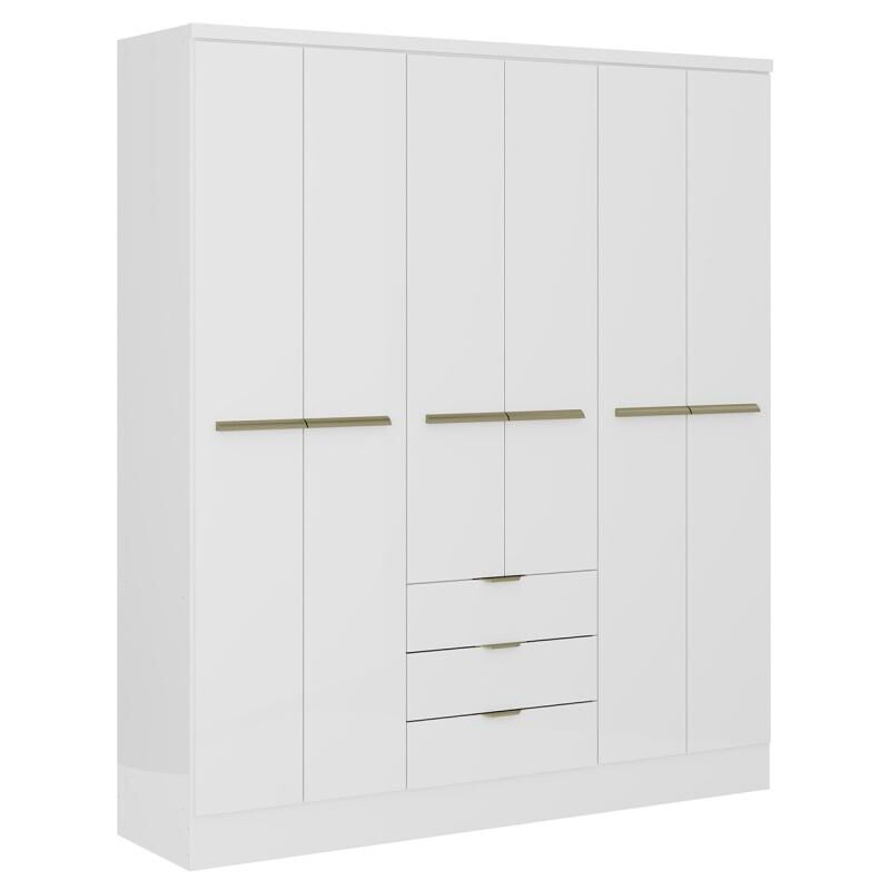 foto del prodotto vente unique armadio 6 ante e 3 cassetti l180 cm bianco peroli