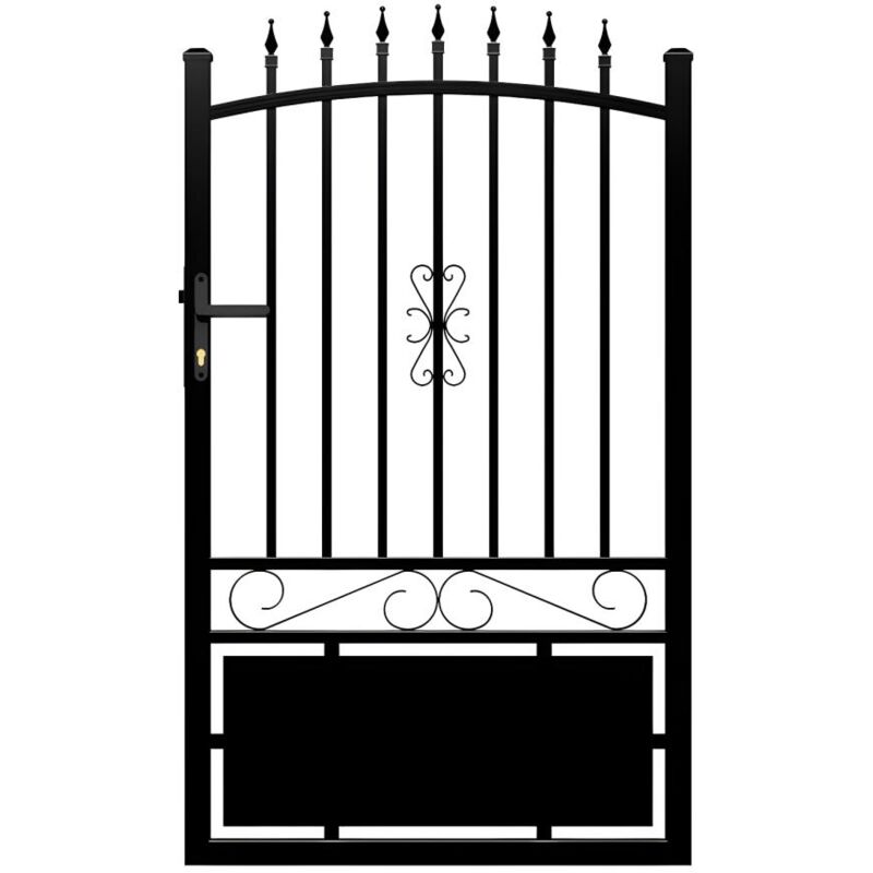 foto del prodotto vente unique cancello a battente l100 x h160 170 cm in alluminio nero nerbis
