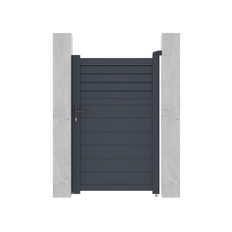 foto del prodotto vente unique cancello a battente l103 x h166 cm in alluminio con motivi antracite viazo