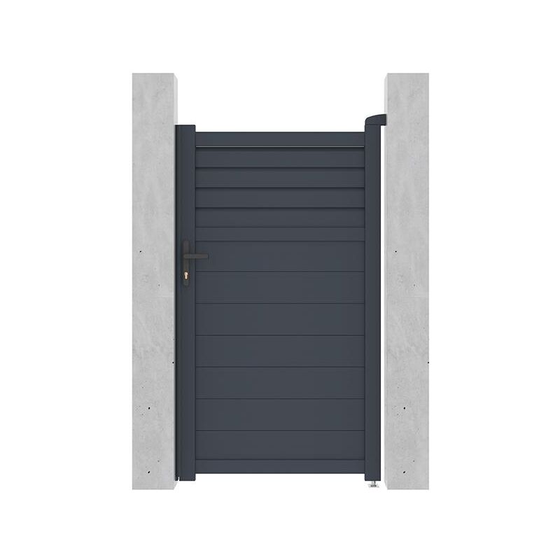 foto del prodotto vente unique cancello a battente l103 x h181 cm in alluminio con motivi antracite viazo