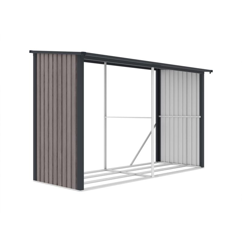 foto del prodotto vente unique casetta ceppi di legno acciaio galvanizzato effetto legno 5,78m3 8 steri l302xp119xh190cm varwood