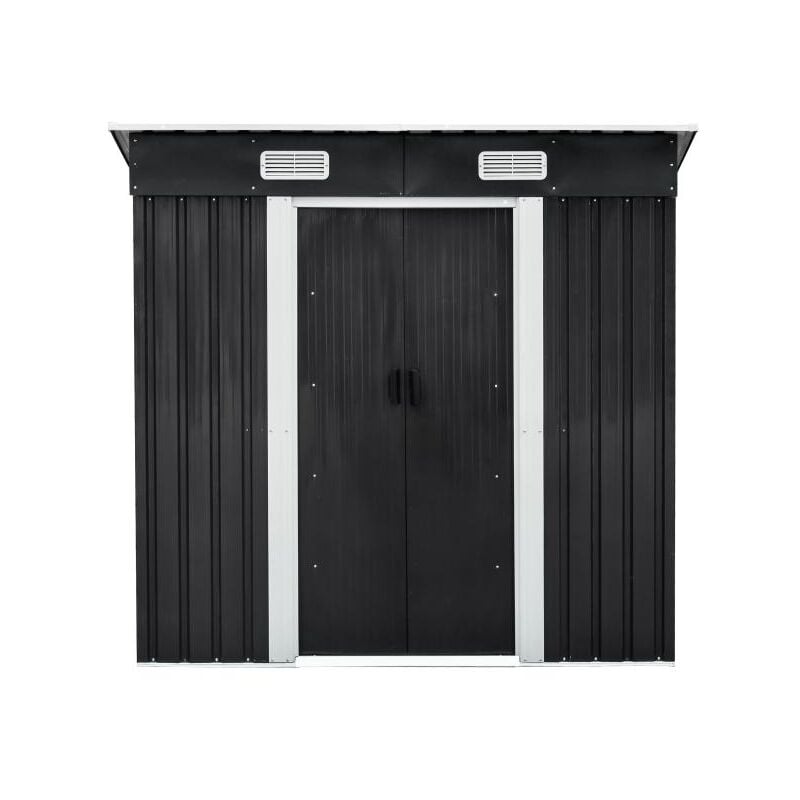 foto del prodotto vente unique casetta da giardino 2,3 m metallo in acciaio galvanizzato grigio manso