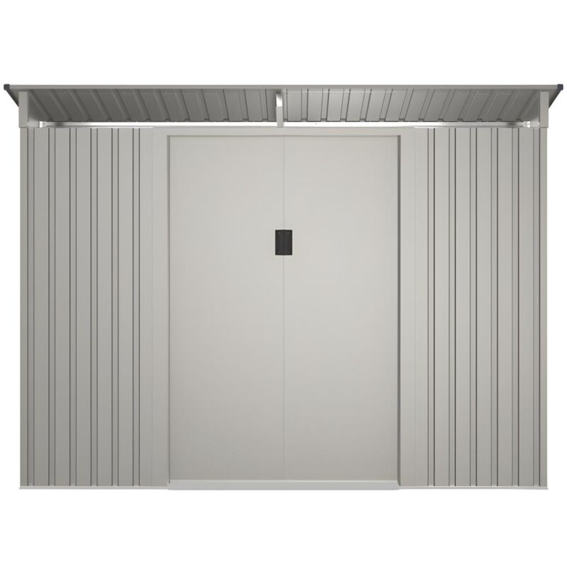 foto del prodotto vente unique casetta da giardino 3,24m in acciaio galvanizzato grigio folco