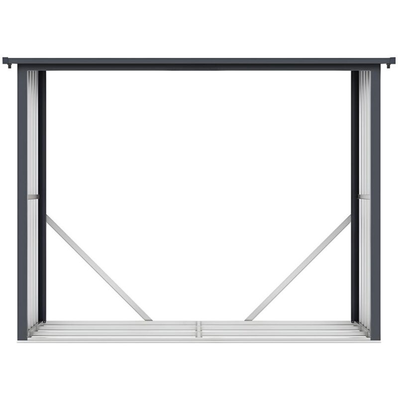 foto del prodotto vente unique casetta per legna 4,1 m3 l.242 x p.89 x h.190 cm in acciaio galvanizzato effetto legno 4,9 stere winwood