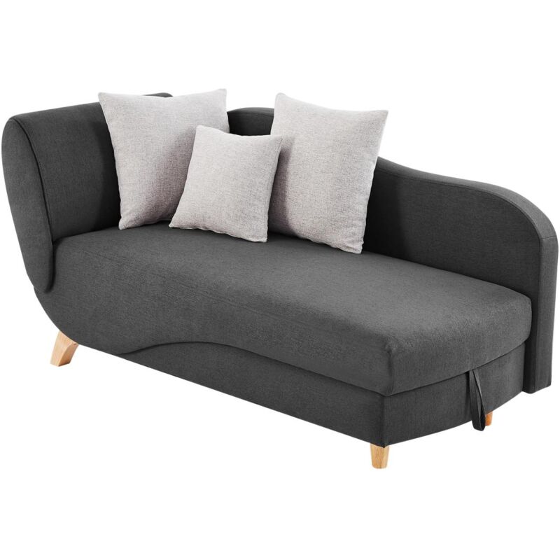 foto del prodotto vente unique chaise longue letto con contenitore in tessuto antracite angolo a destra penelope