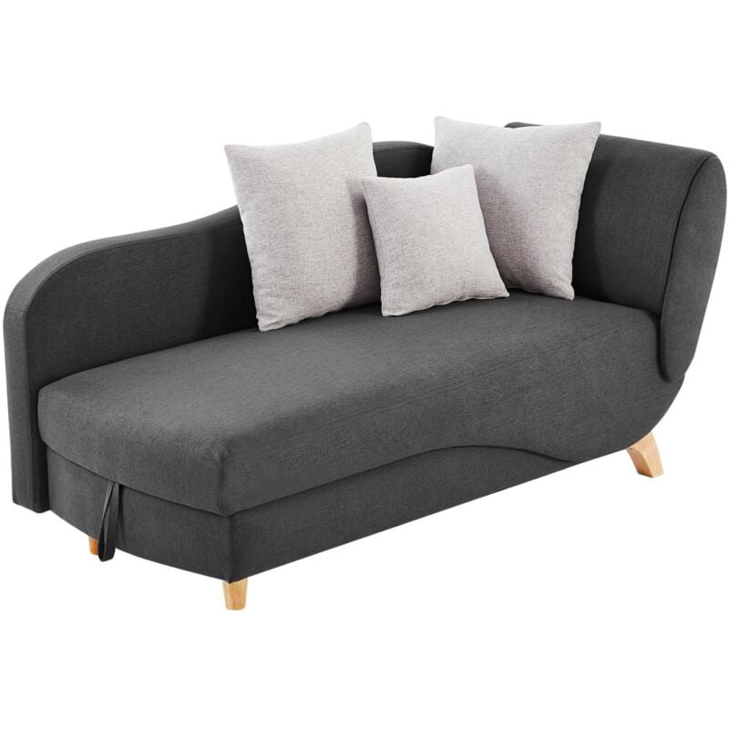 foto del prodotto vente unique chaise longue letto con contenitore in tessuto antracite angolo a sinistra penelope