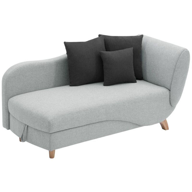foto del prodotto vente unique chaise longue letto con contenitore in tessuto grigio angolo a sinistra penelope
