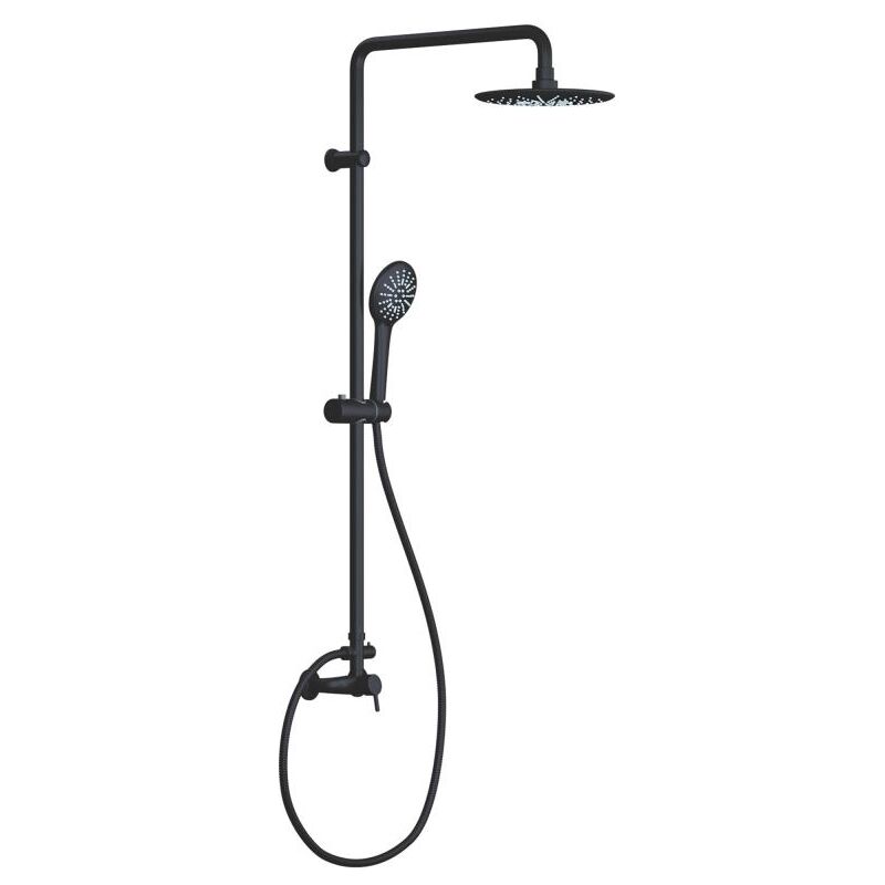 foto del prodotto vente unique colonna da doccia aita in acciaio inossidabile nero opaco 127 cm
