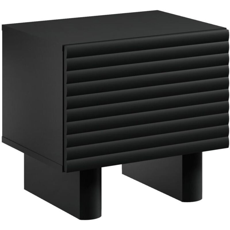 foto del prodotto vente unique comodino 1 anta mdf nero ludima