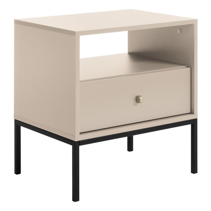 foto del prodotto vente unique comodino 1 cassetto e 1 nicchia beige bogdan