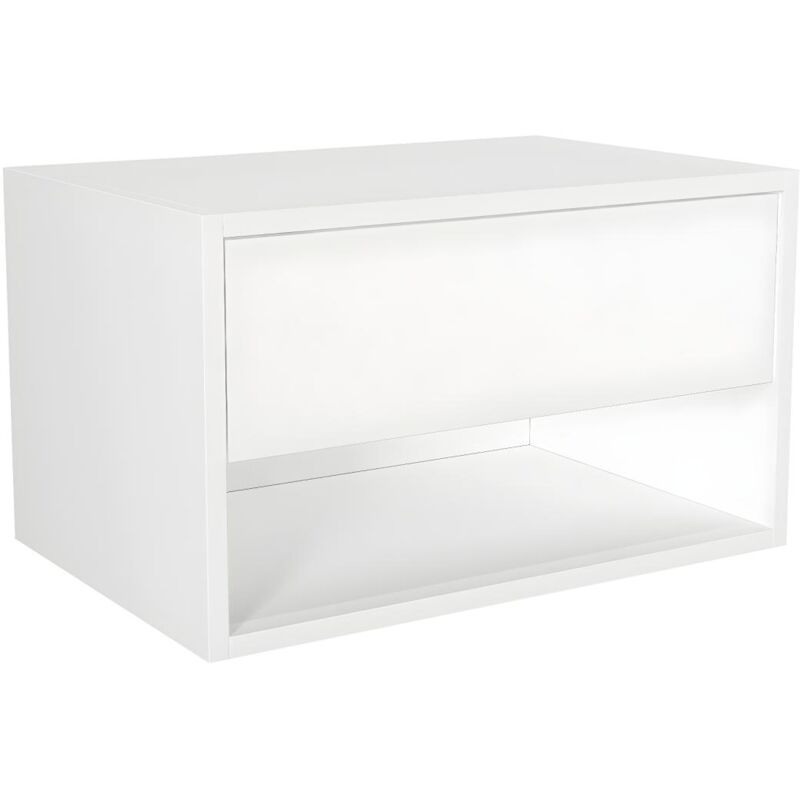 foto del prodotto vente unique comodino sospeso 1 cassetto e 1 nicchia bianco ritami