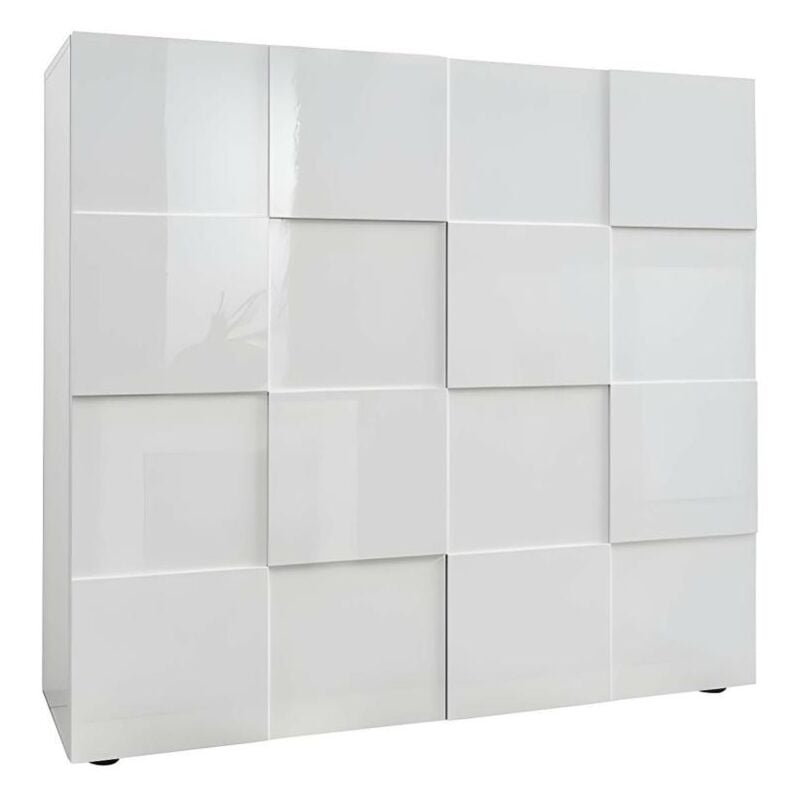 foto del prodotto vente unique credenza alta 2 ante bianco laccato calisto