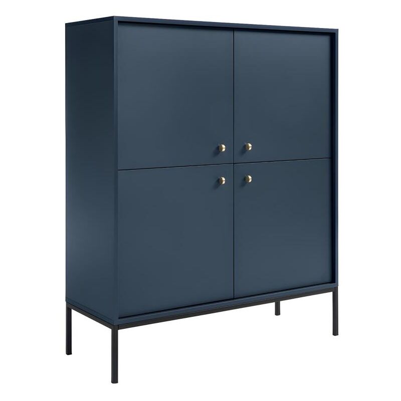 foto del prodotto vente unique credenza alta 4 ante blu bogdan