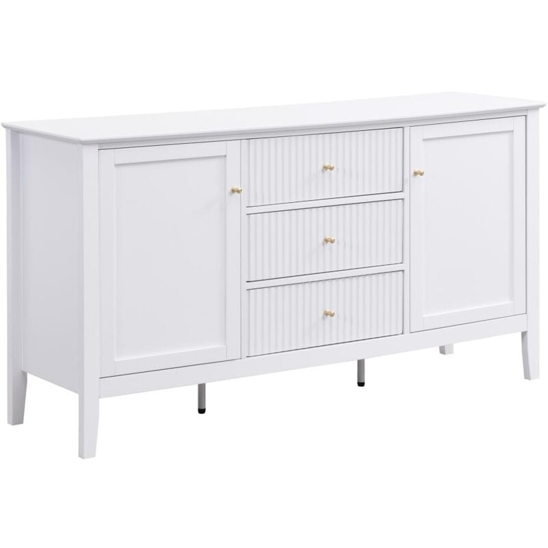 foto del prodotto vente unique credenza con 2 ante e 3 cassetti in mdf bianco nariva
